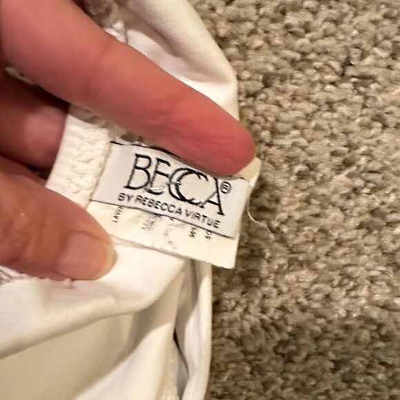 BECCA White Mesh Women's One Piece Bikini Swimsuit - Picture 2 of 4